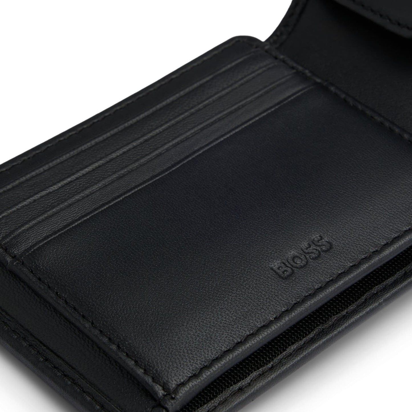 BOSS Arezzo Wallet in Smooth Black Sheepskin Leather