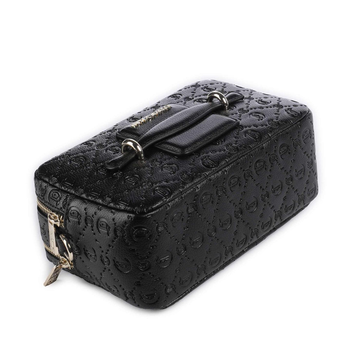 Just Cavalli All Over Gothic Crossbody Bag in Black with Embossed Detailing