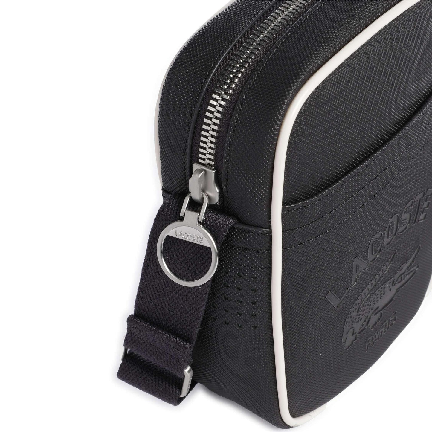 Lacoste Club 1930 Crossbody Bag in Black with Contrast Piping