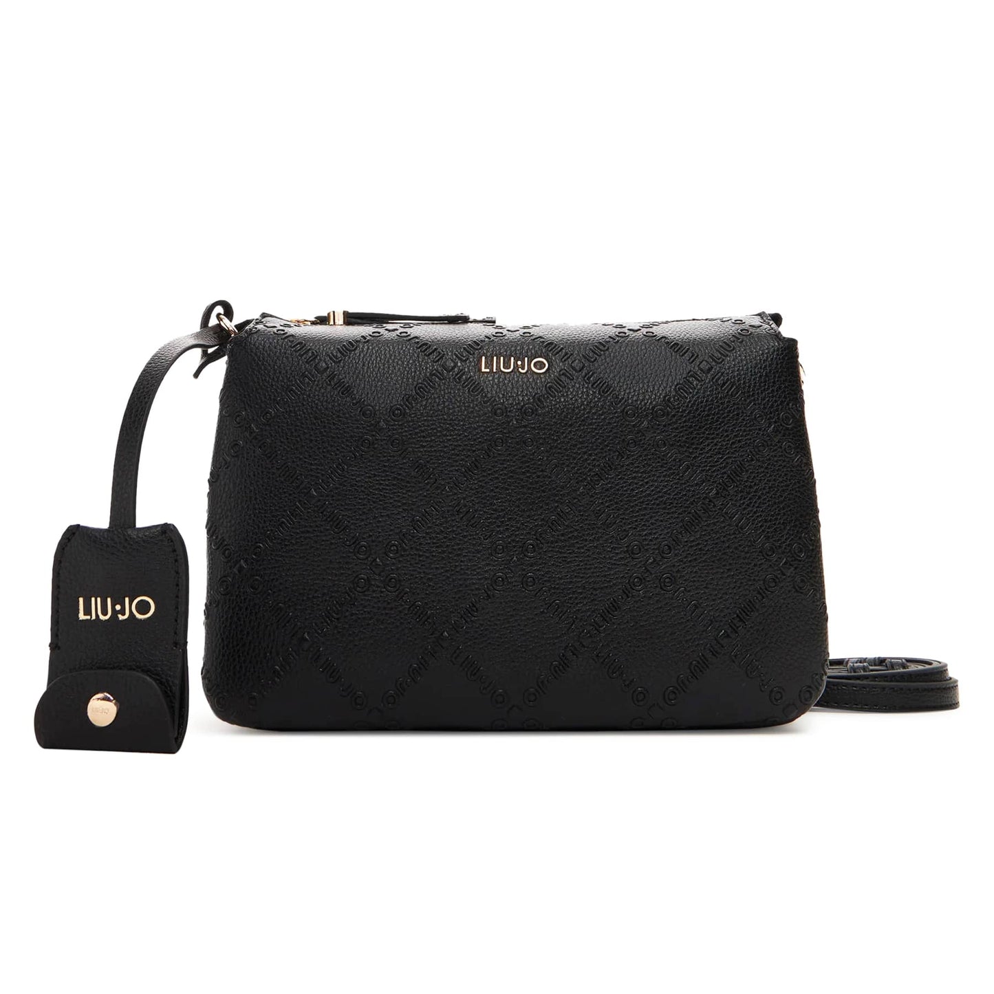 Liu Jo Quilted Black Bag with Gold Signature Accents