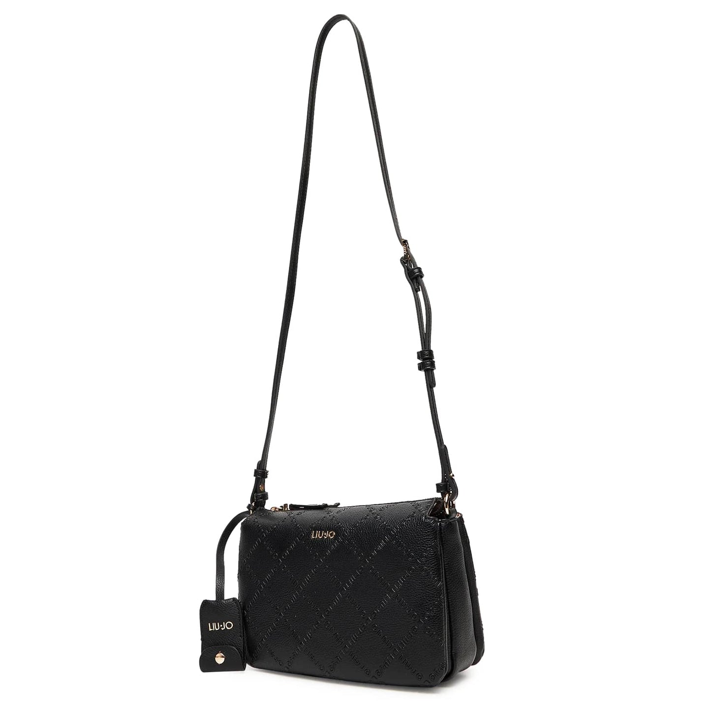 Liu Jo Quilted Black Bag with Gold Signature Accents