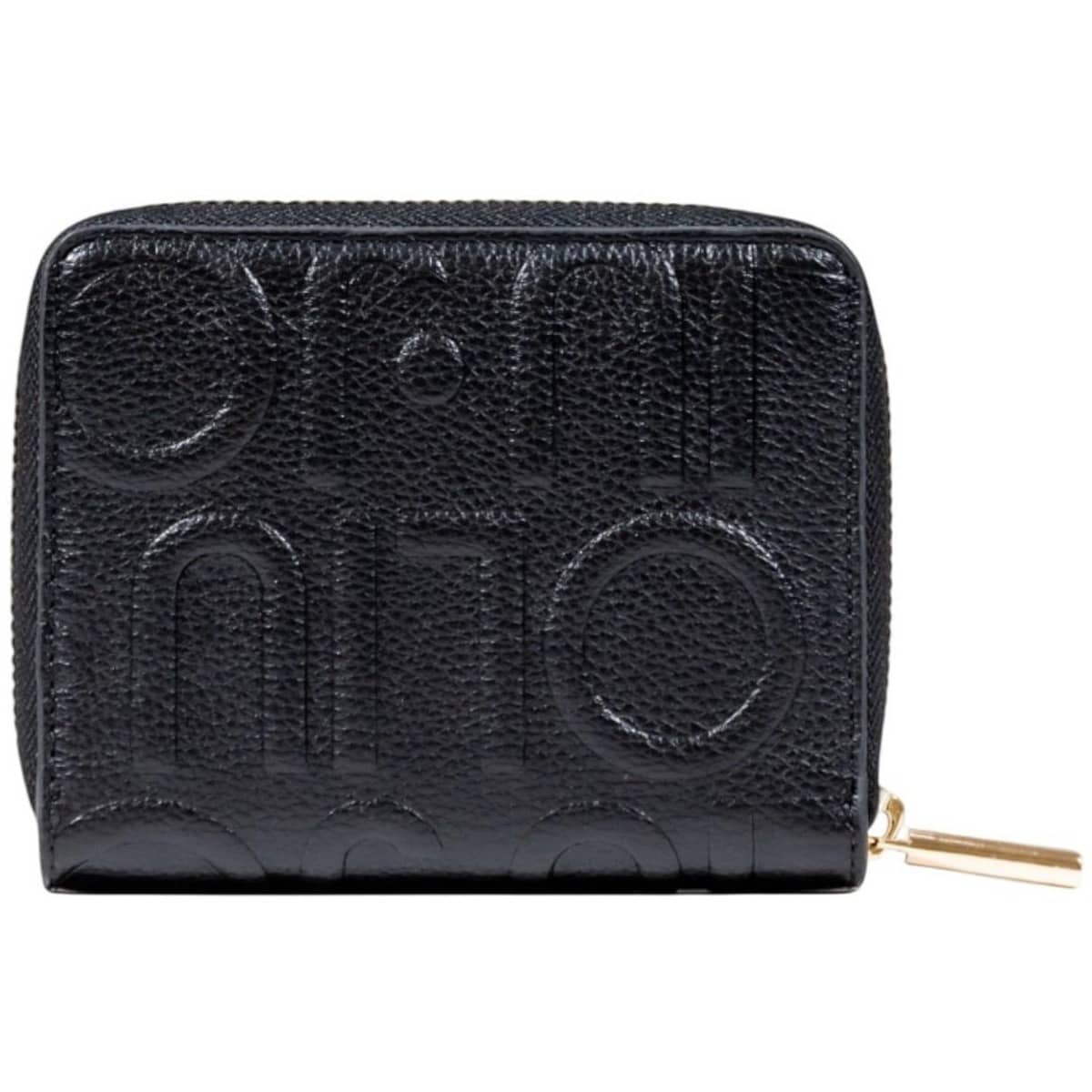 Liu Jo Black Textured Zip Wallet with Logo Detailing