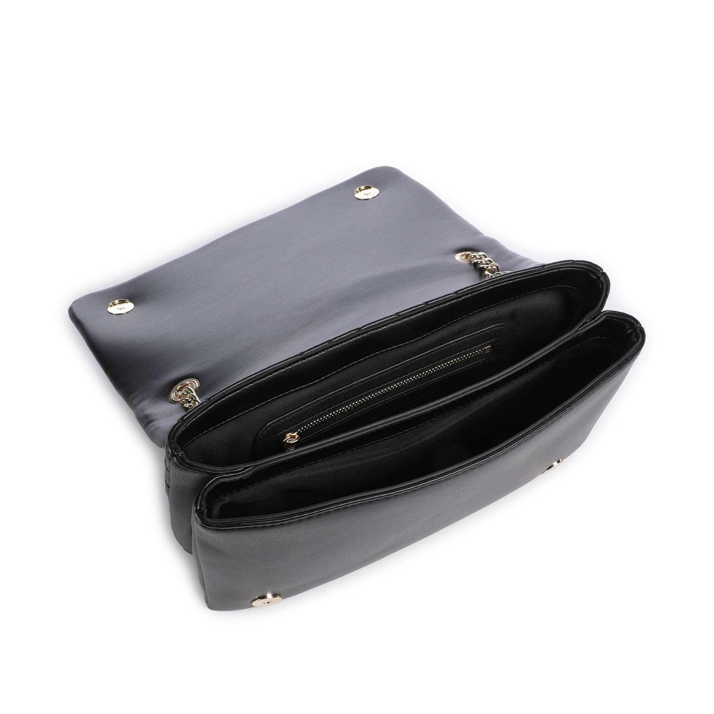 Love Moschino Quilted Shoulder Bag in Black with Gold-Tone Logo Plaque