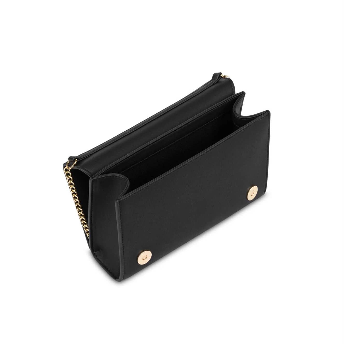 Love Moschino Black Gold Logo Flap Bag