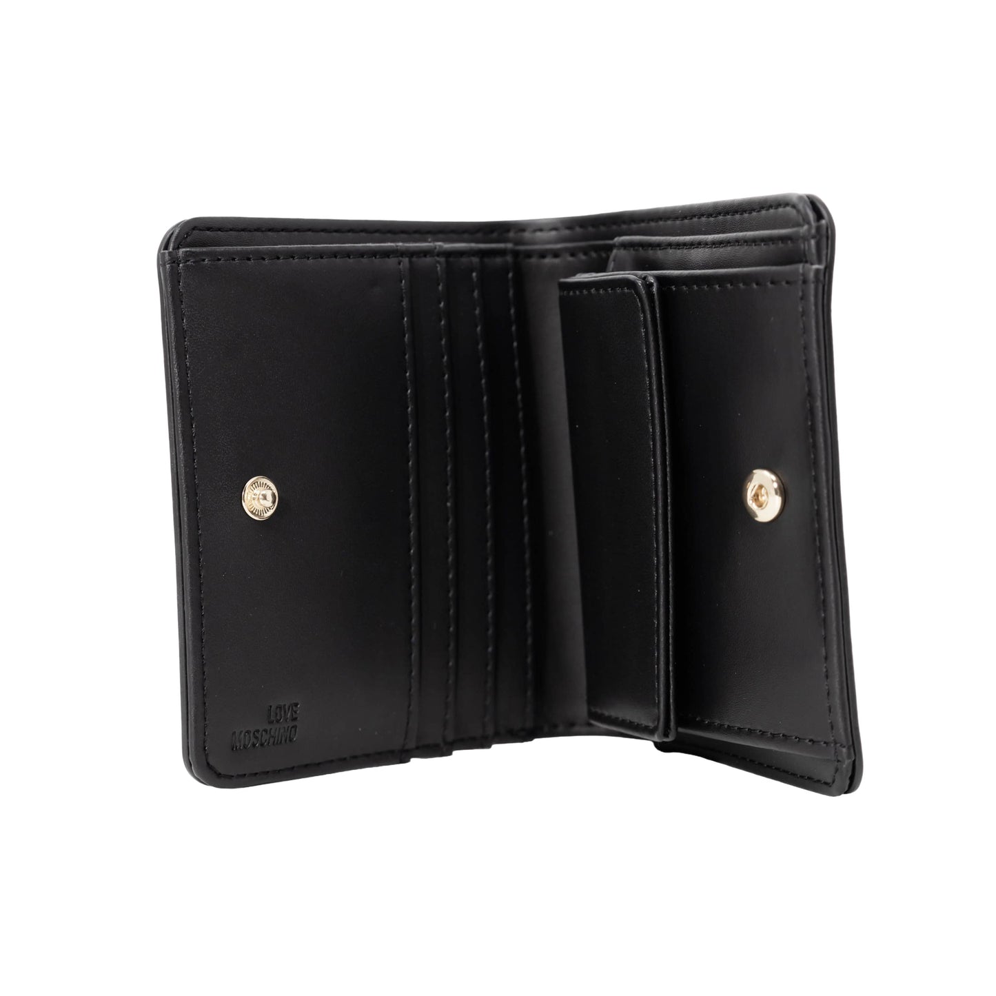 Love Moschino Black Wallet with Gold Logo Detail
