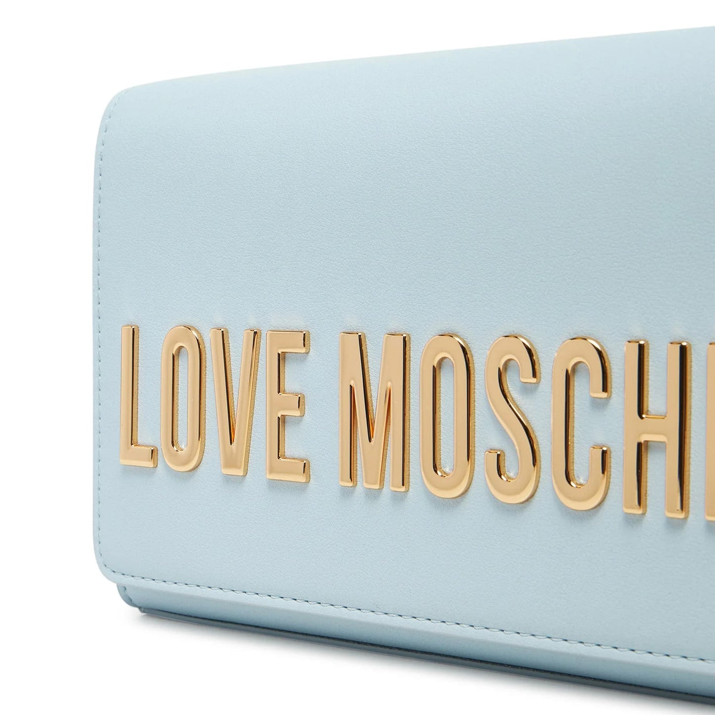 Love Moschino Light Blue Crossbody Bag with Gold Logo Detail