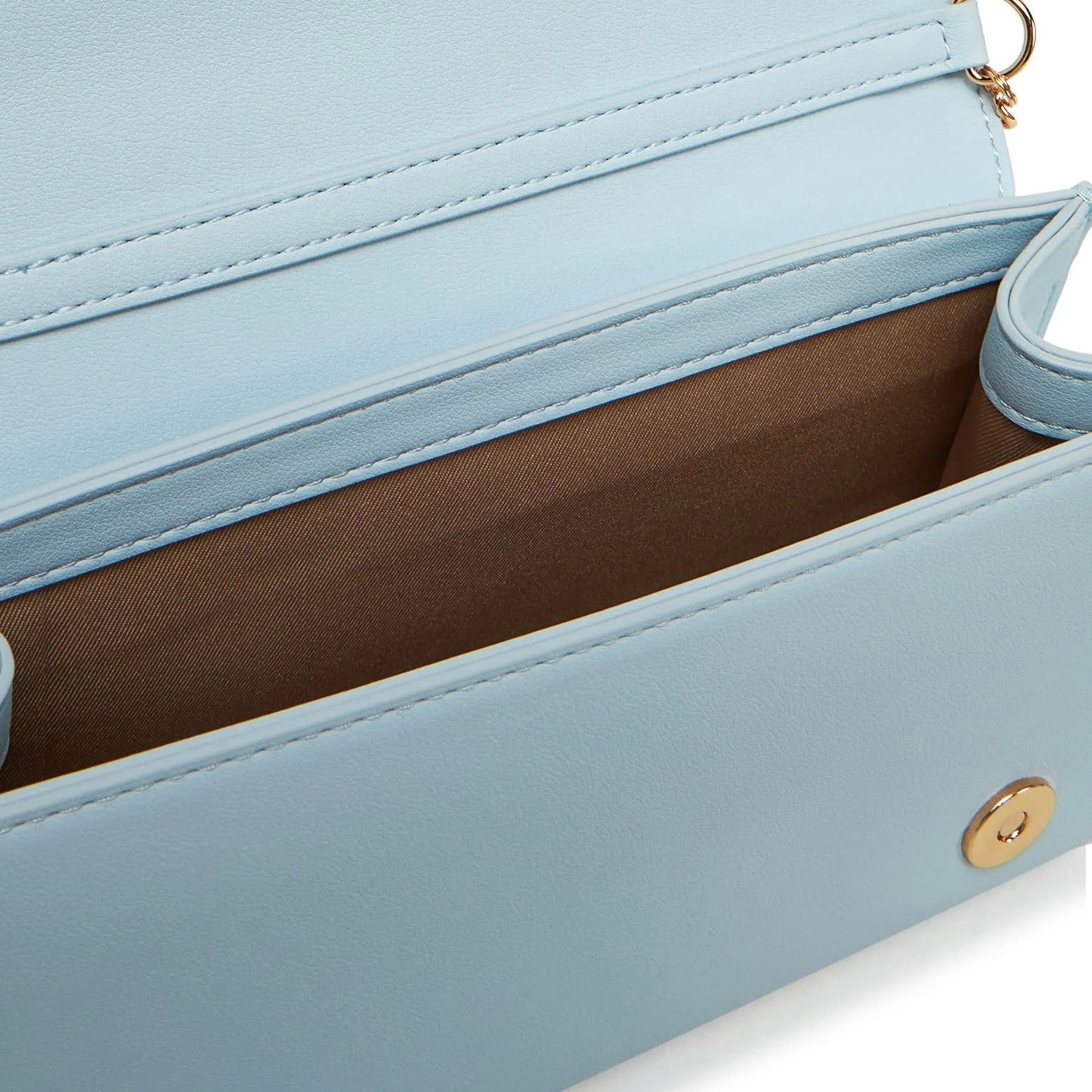 Love Moschino Light Blue Crossbody Bag with Gold Logo Detail