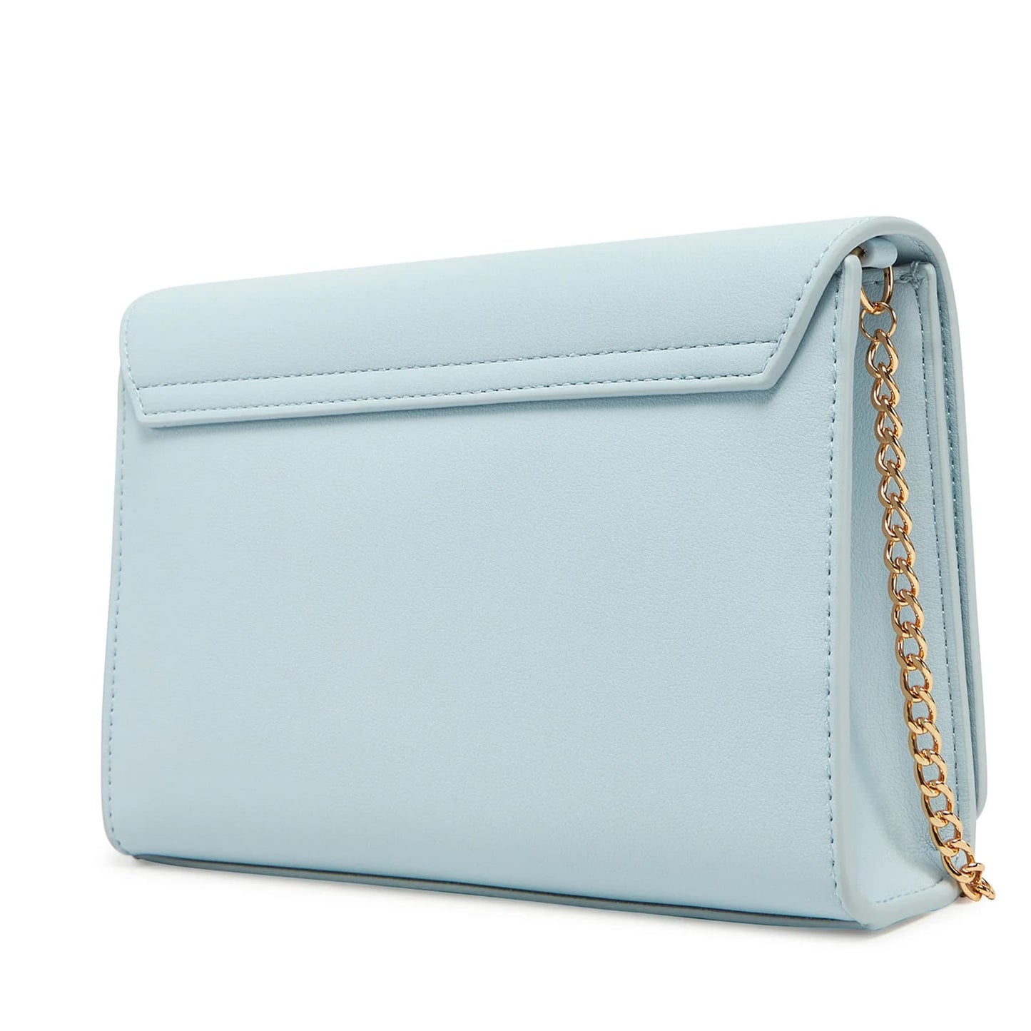 Love Moschino Light Blue Crossbody Bag with Gold Logo Detail
