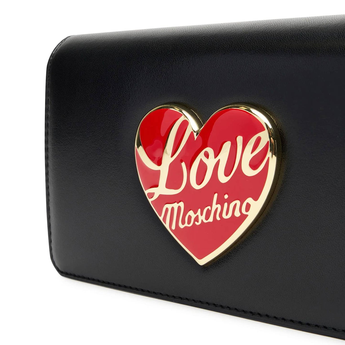 Love Moschino Black Heart Logo Chain Bag