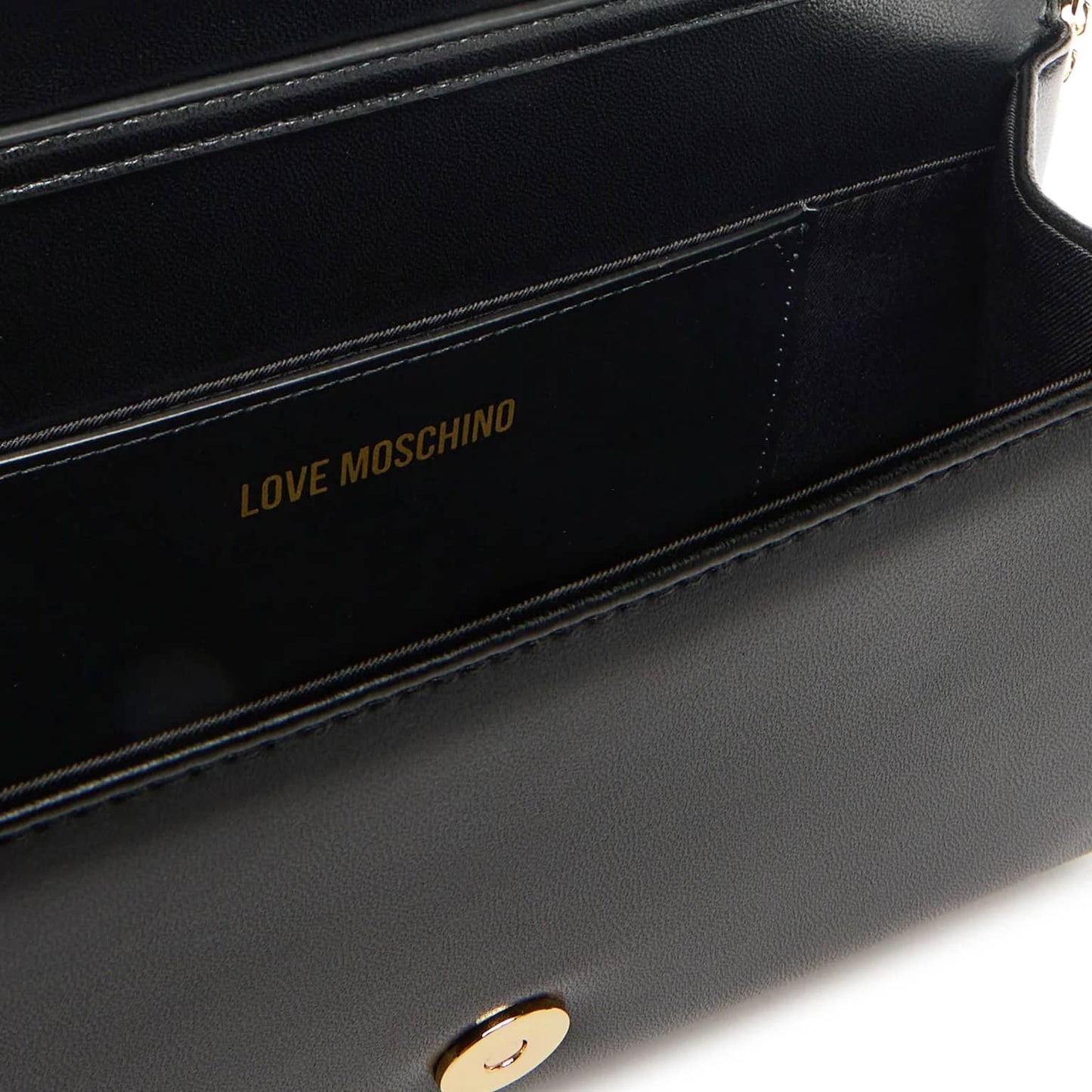 Love Moschino Black Heart Logo Chain Bag