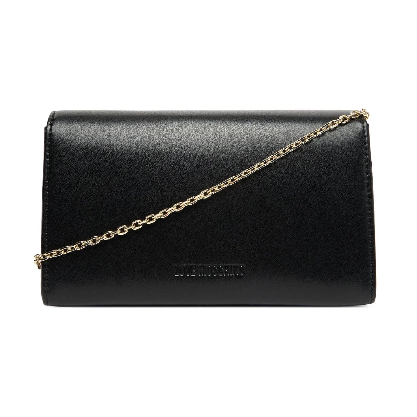 Love Moschino Black Heart Logo Chain Bag