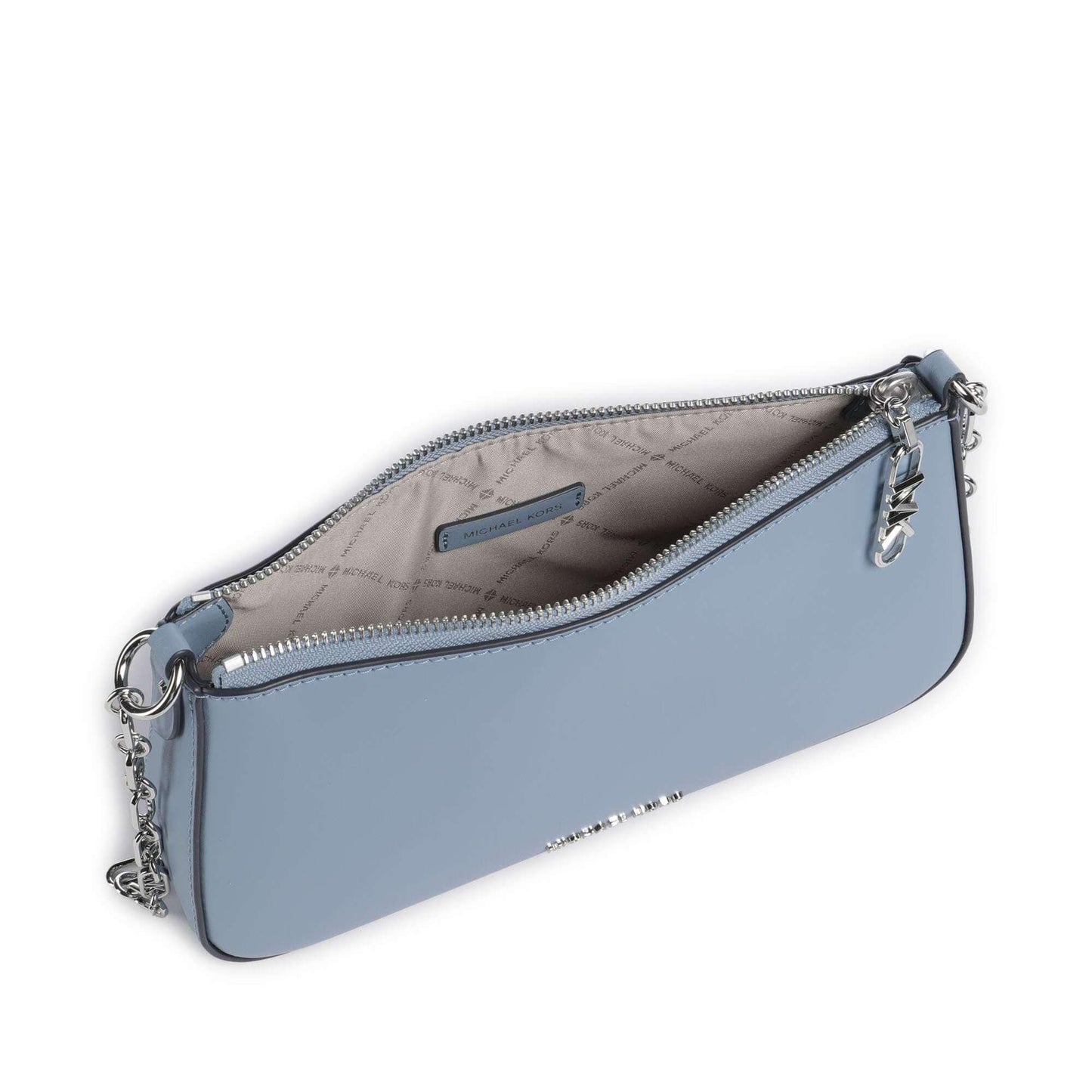 Michael Kors Empire Shoulder Bag in Blue Fine-Grain Leather