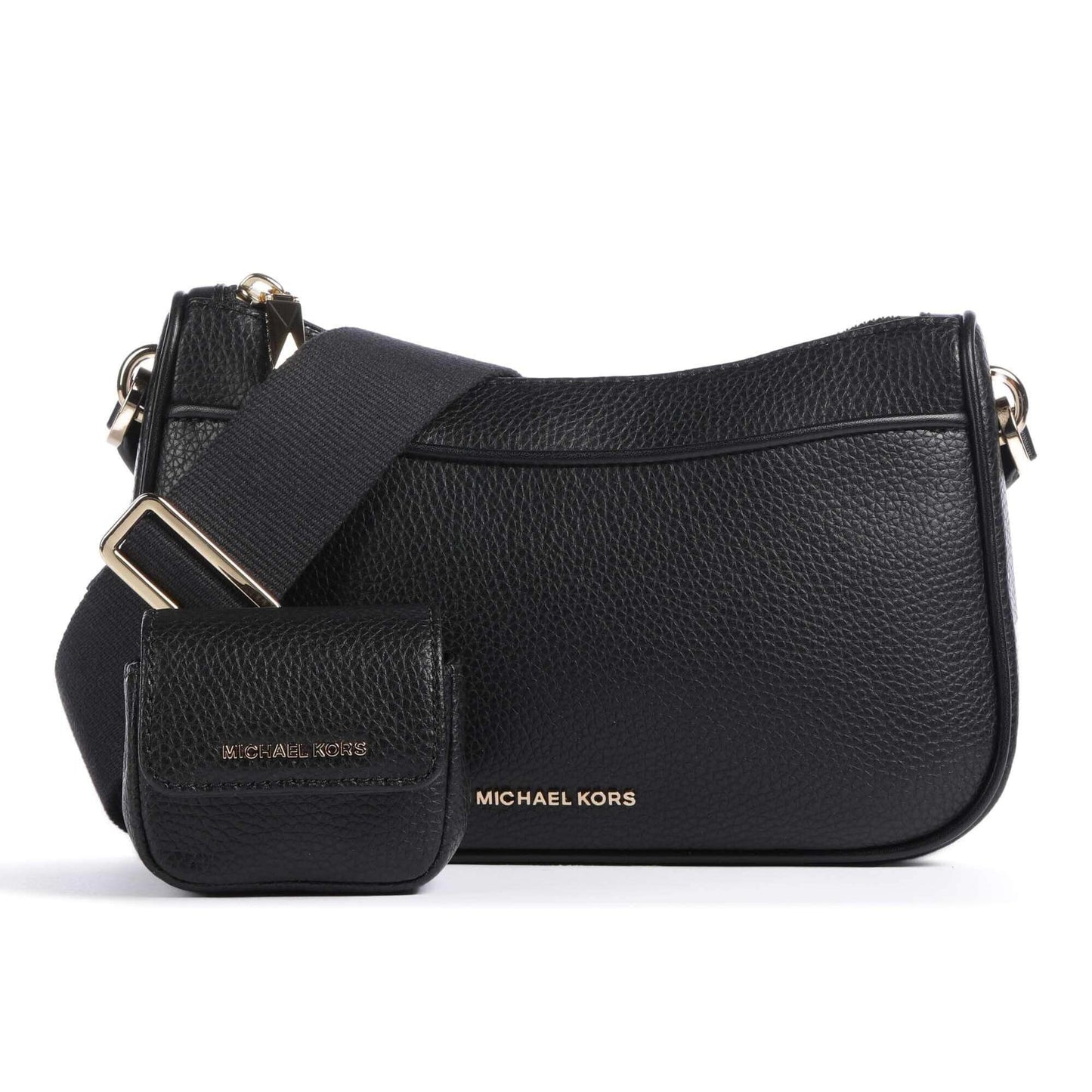 Michael Kors Jet Set Crossbody Bag in Black Grained Leather