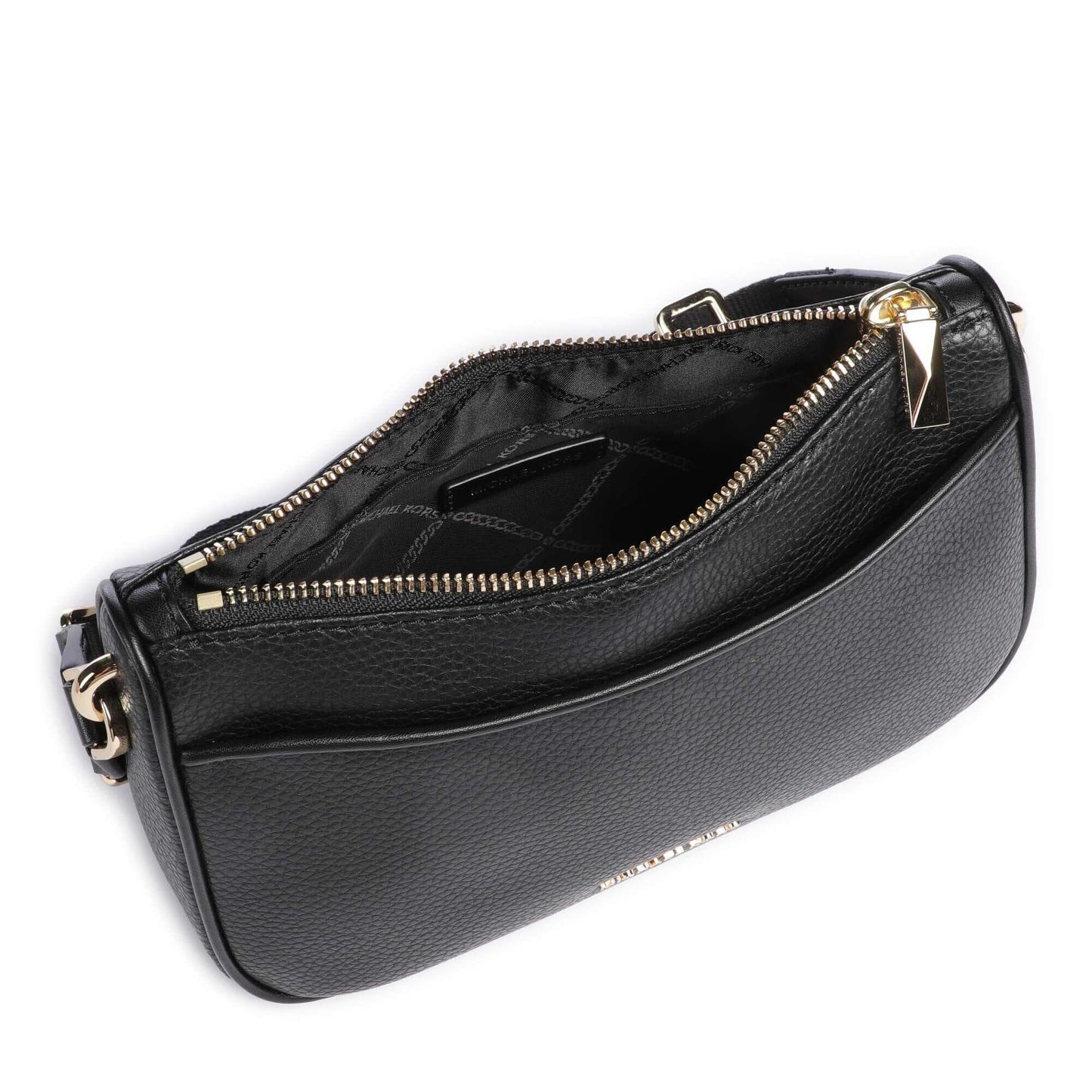 Michael Kors Jet Set Crossbody Bag in Black Grained Leather