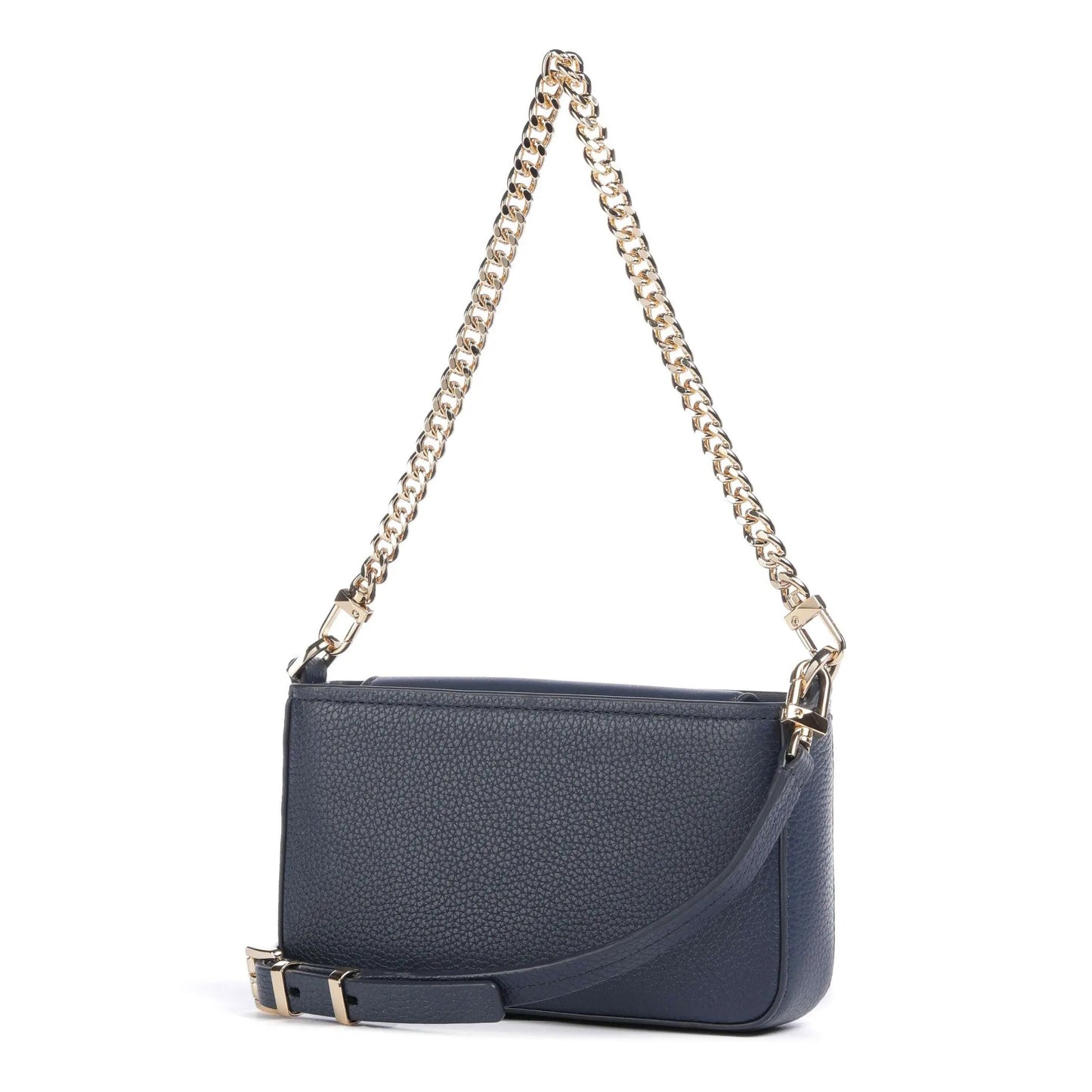 Michael Kors Bryant Small Shoulder Bag in Navy Grained Leather