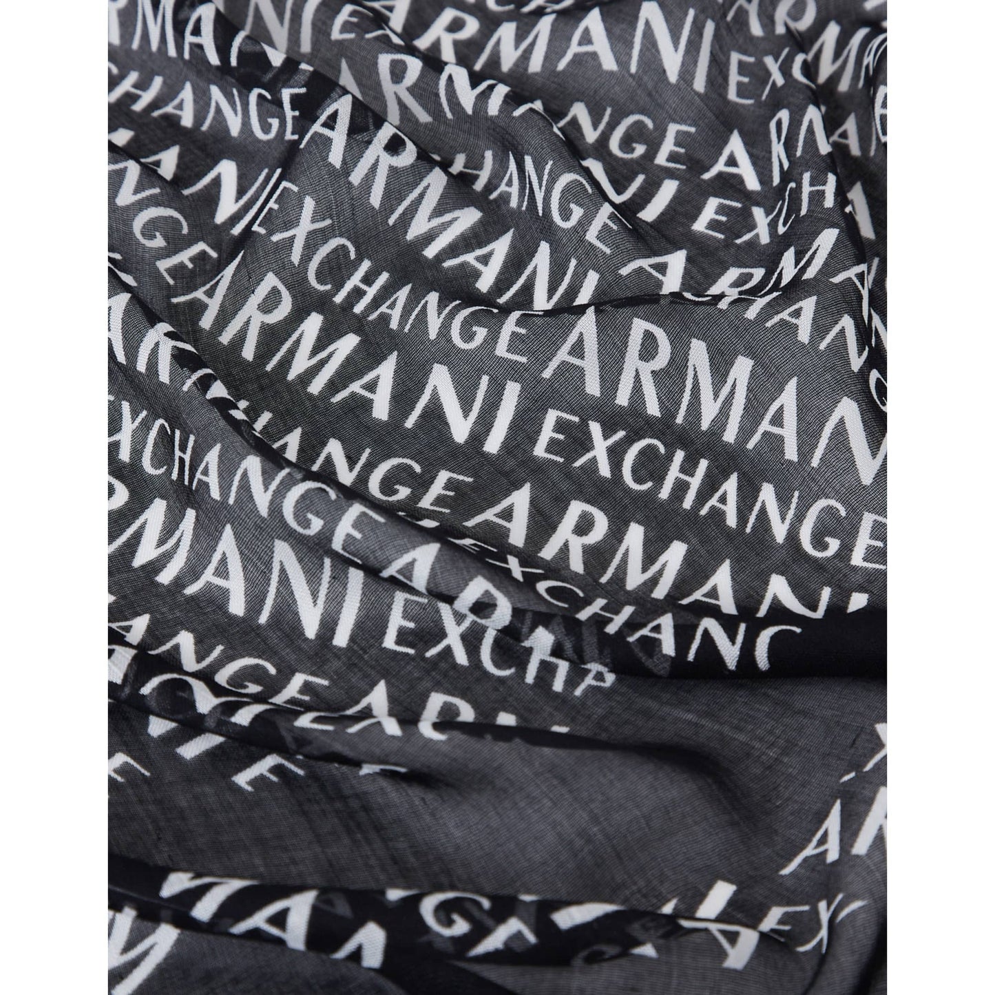 Armani Exchange Black and White Logo Scarf