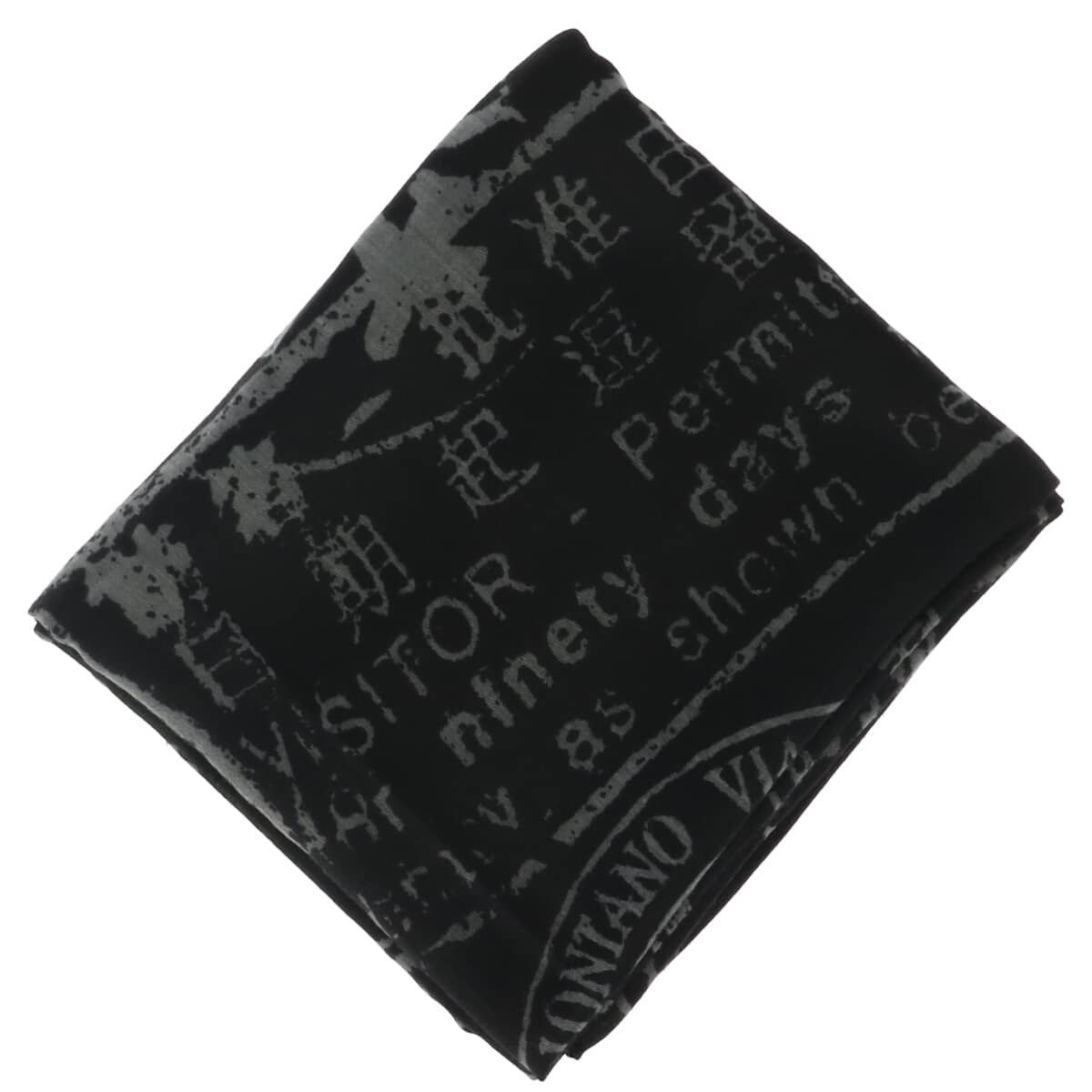 ALV by Alviero Martini Black Scarf with Travel-Inspired Print