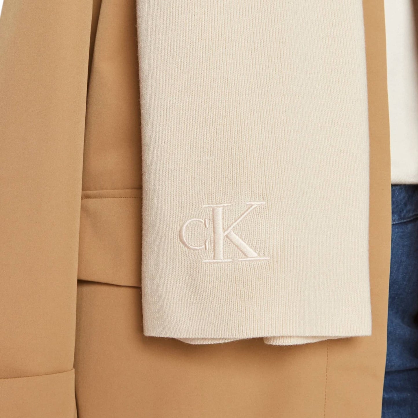 Calvin Klein Minimalist Beige Scarf