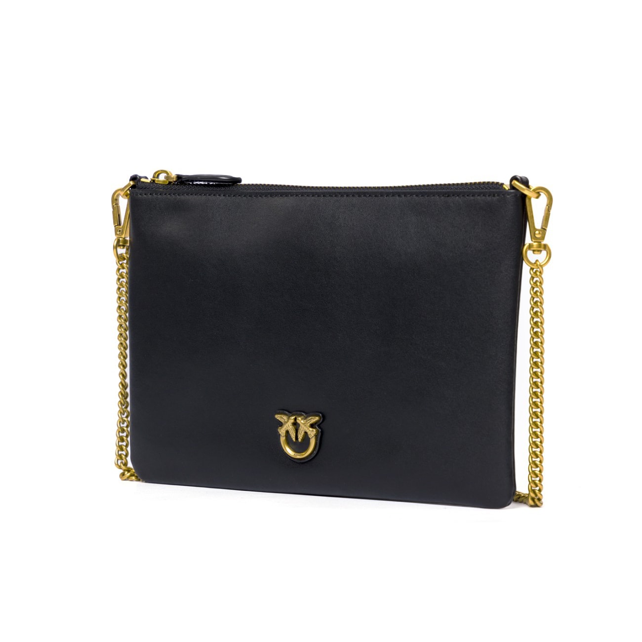 Pinko Elegant Black Bag with Gold Detailing