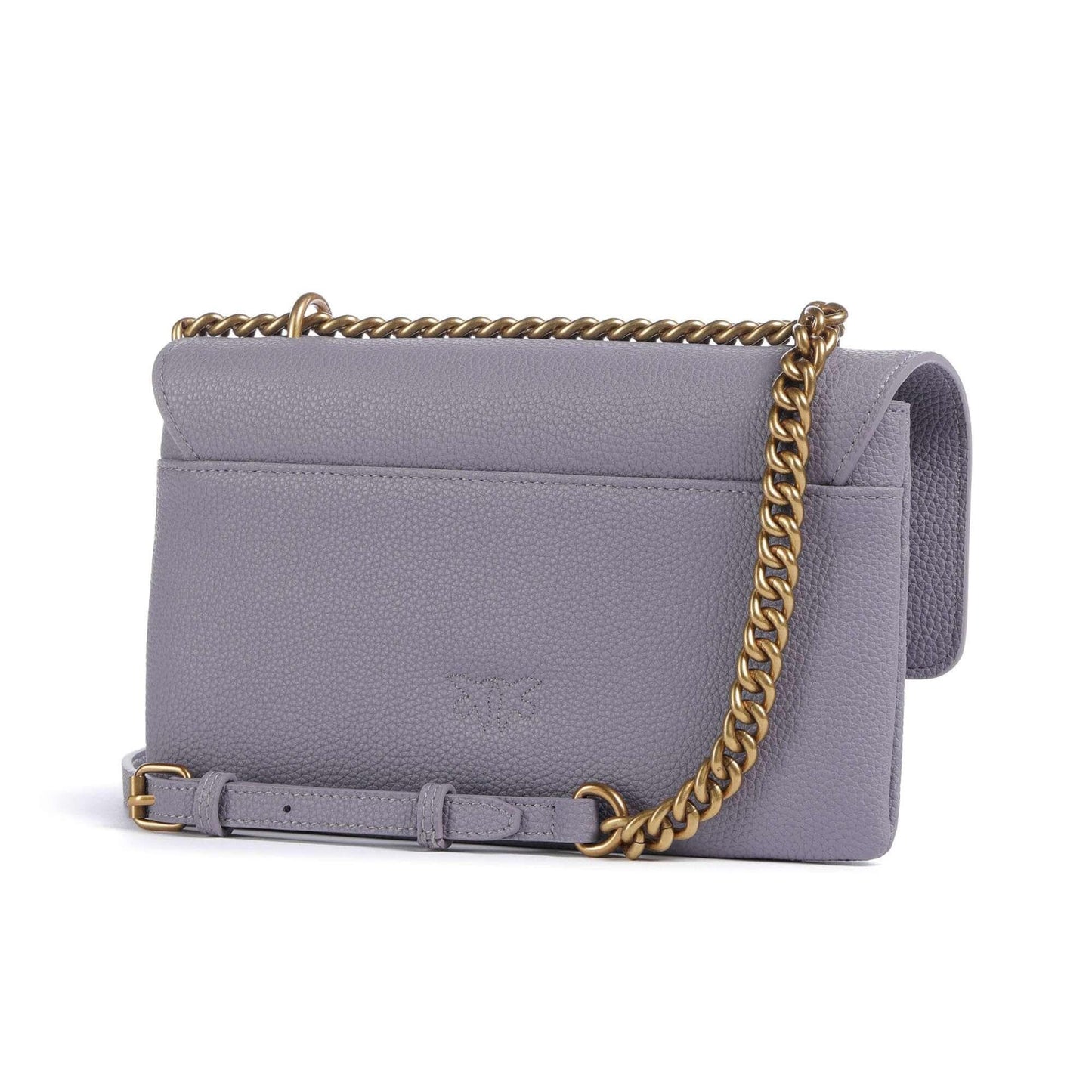 Pinko Love Soft Mini Shoulder Bag in Lavender Grained Leather