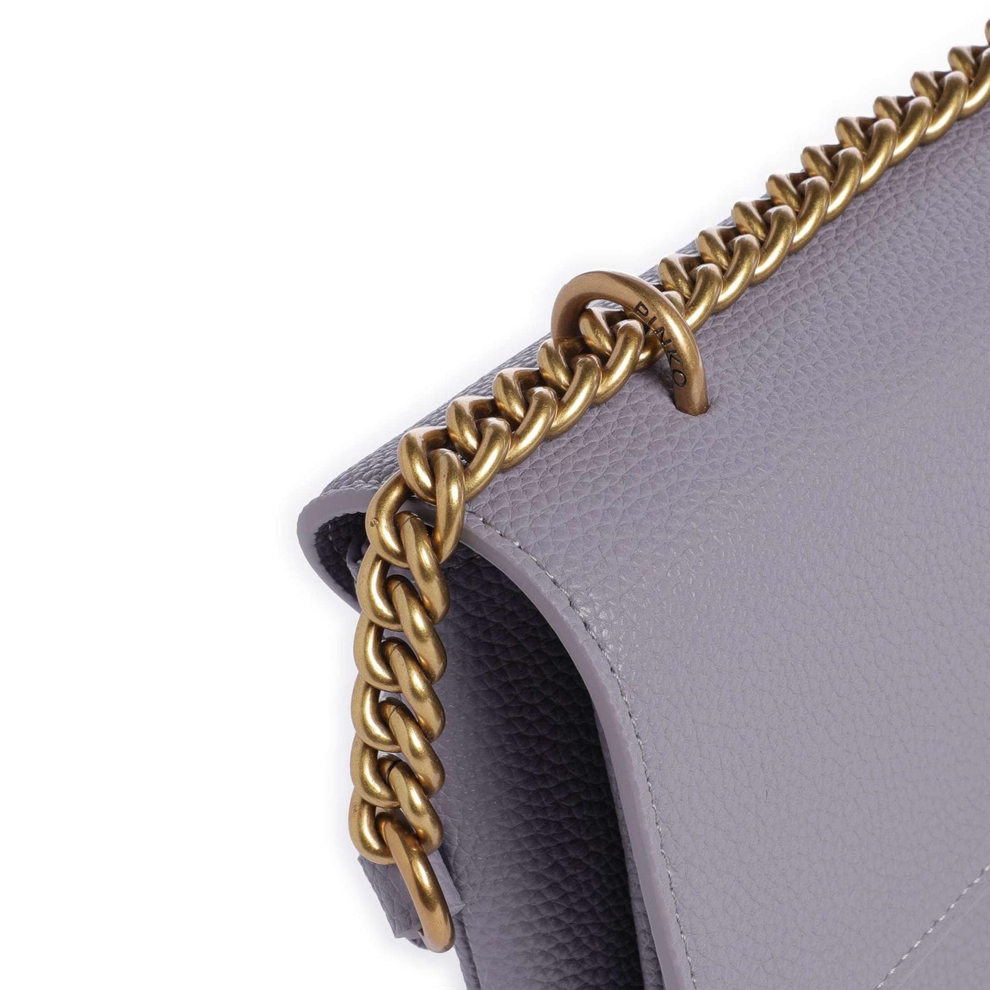 Pinko Love Soft Mini Shoulder Bag in Lavender Grained Leather