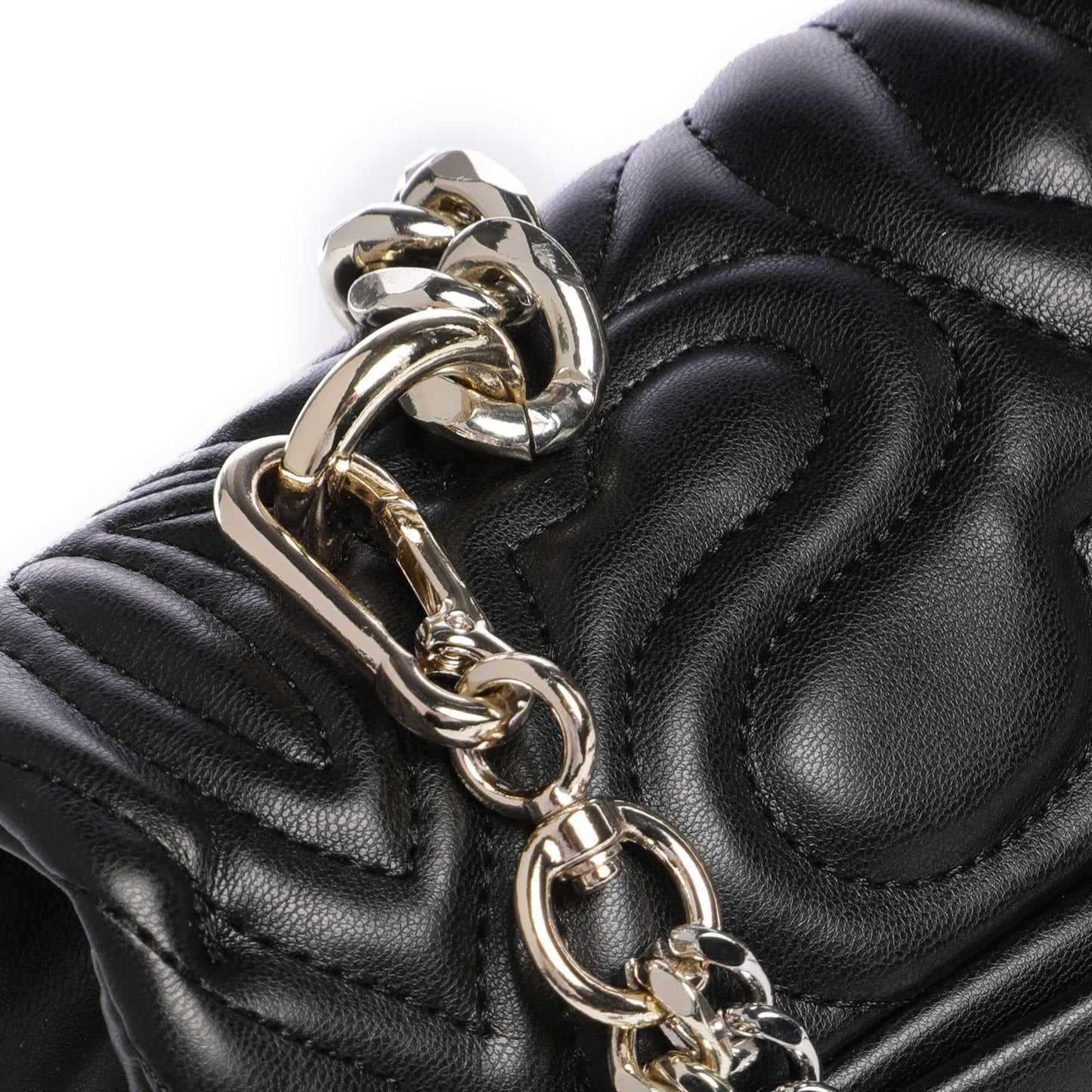 Steve Madden BNOTABLE Crossbody Bag in Black with Polished Gold Chain Strap