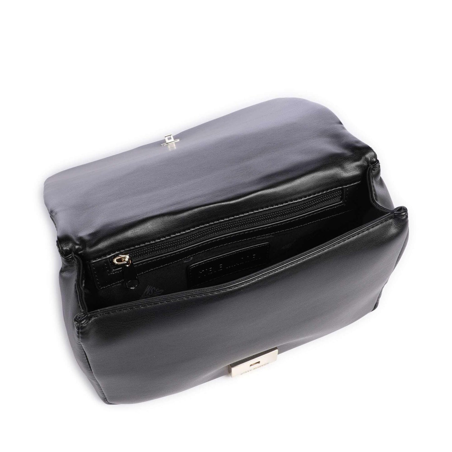 Steve Madden BNOTABLE Crossbody Bag in Black with Polished Gold Chain Strap