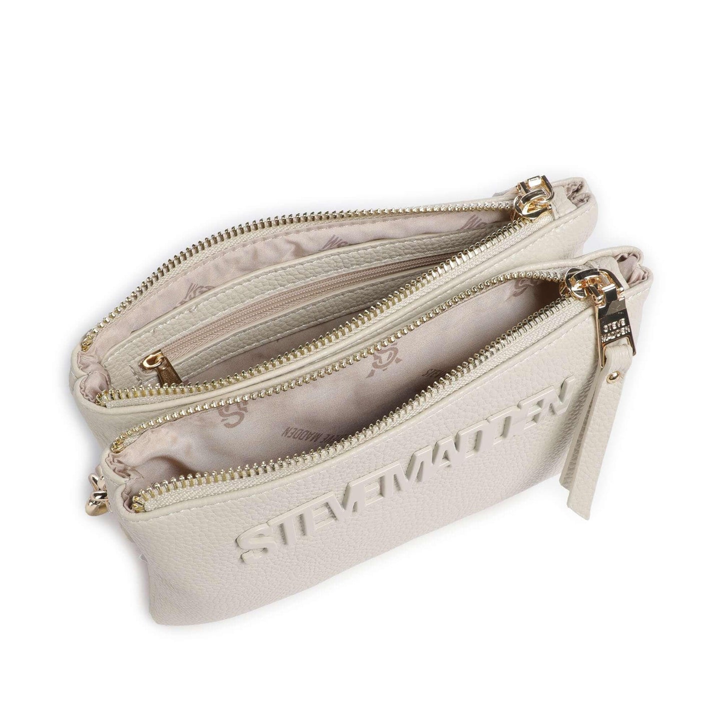 Steve Madden BNICCO Crossbody Bag in Light Beige with Dual Strap Design