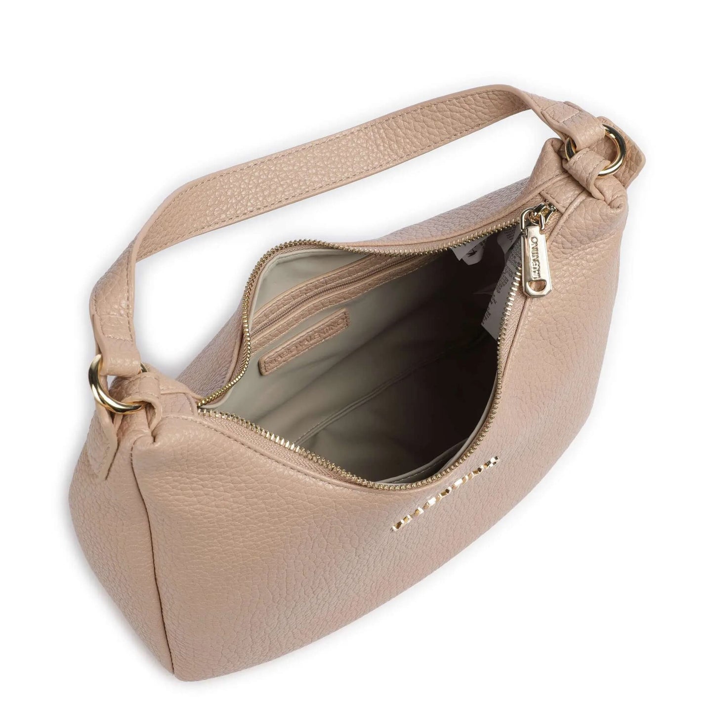 Valentino Bags Blossom Re Shoulder Bag in Beige with Logo Strap