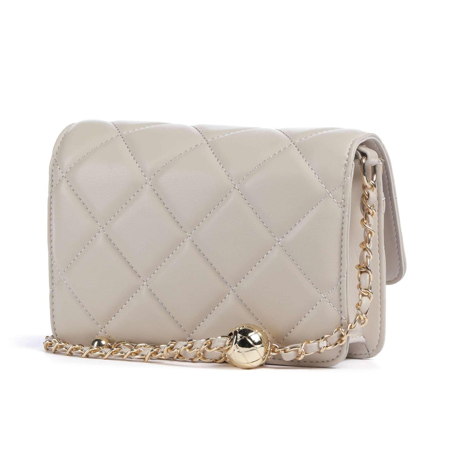 Valentino Bags Ocarina Crossbody Bag in Light Beige with Quilted Finish
