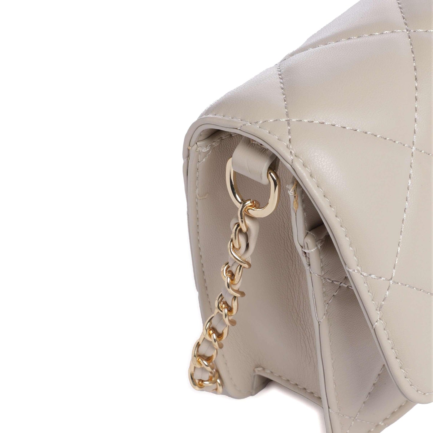 Valentino Bags Ocarina Crossbody Bag in Light Beige with Quilted Finish