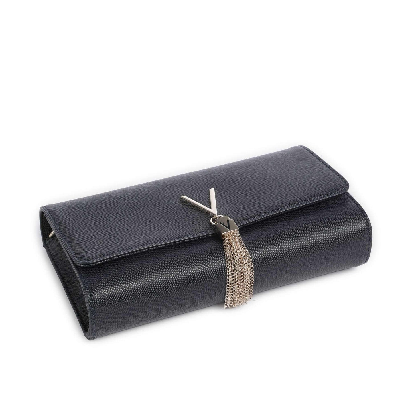 Valentino Bags Divina SA Crossbody Bag in Navy Featuring Gold Chain