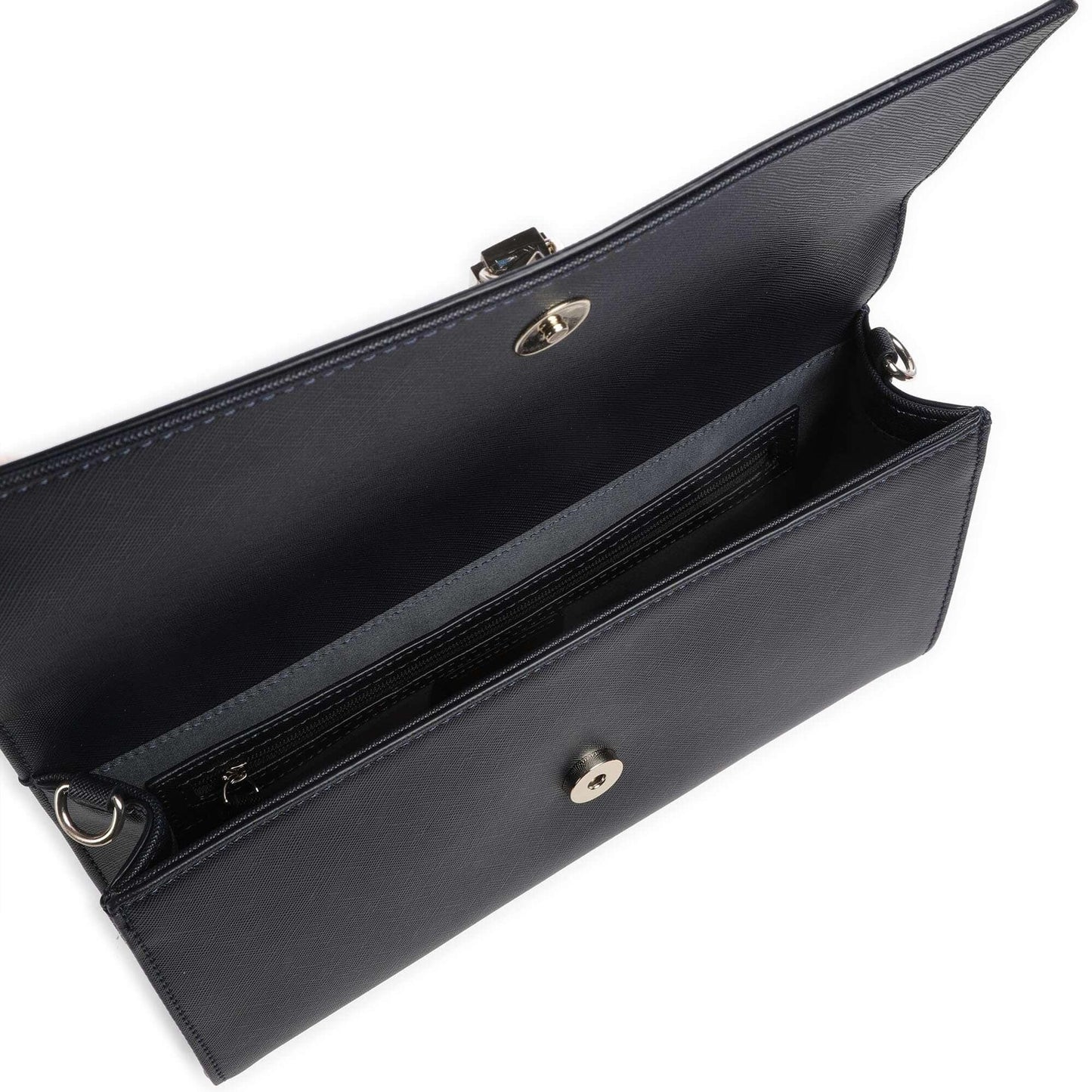 Valentino Bags Divina SA Crossbody Bag in Navy Featuring Gold Chain