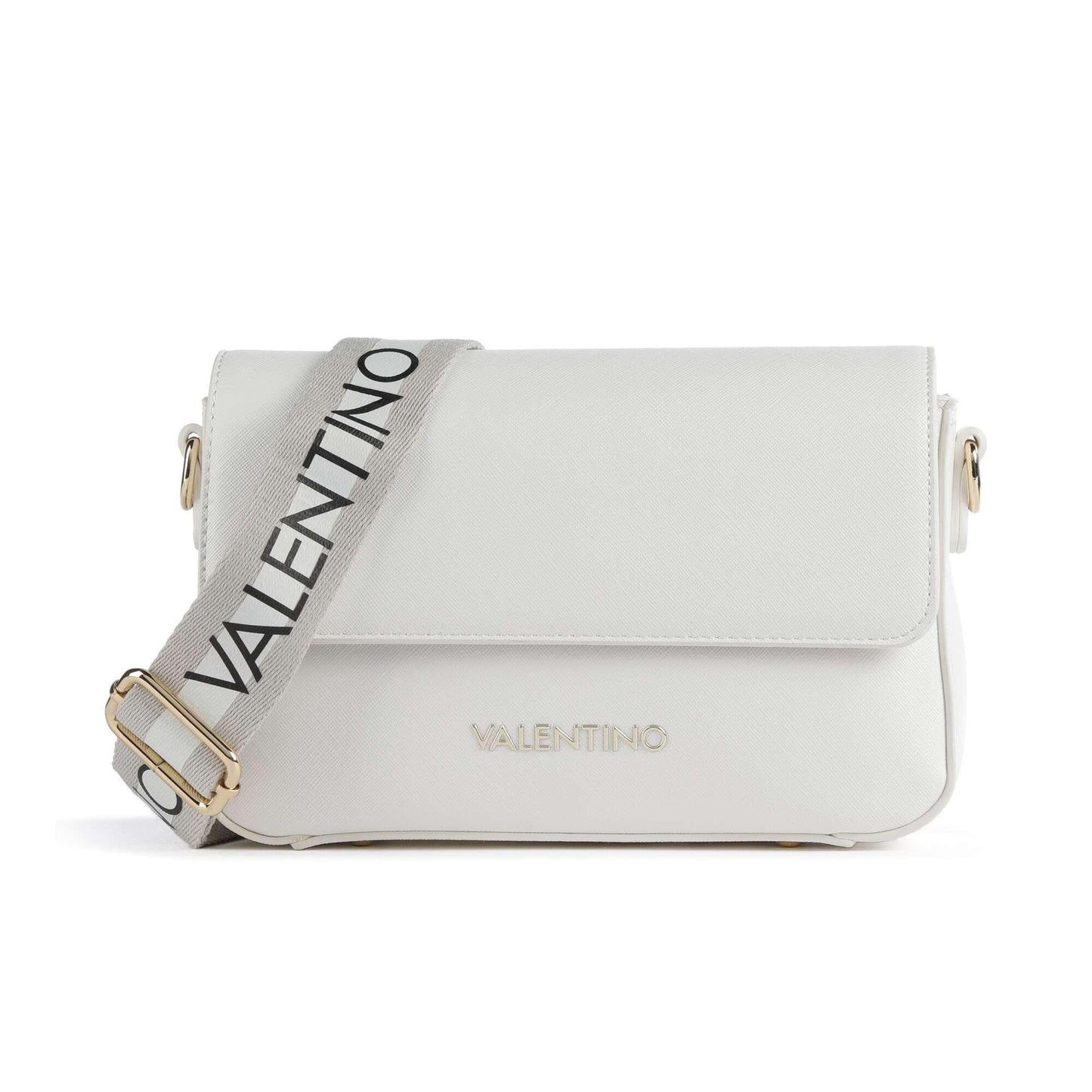 Valentino Bags Zero Re Crossbody Bag in White with Branded Strap