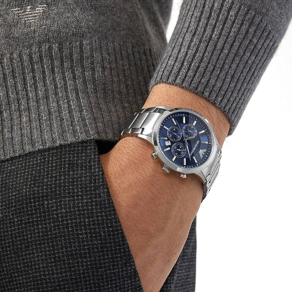 Emporio Armani Blue Dial Chronograph Watch