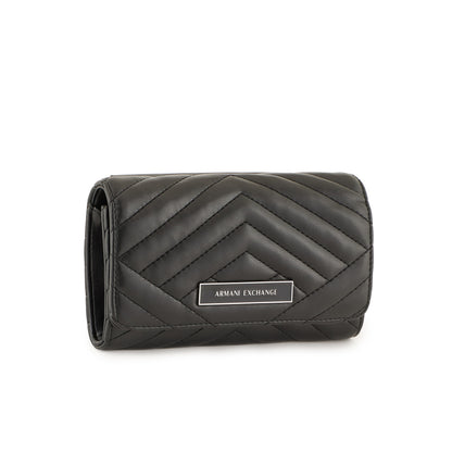 Armani Exchange Quilted Black Crossbody Bag with Chain Strap