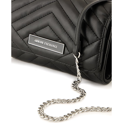 Armani Exchange Quilted Black Crossbody Bag with Chain Strap