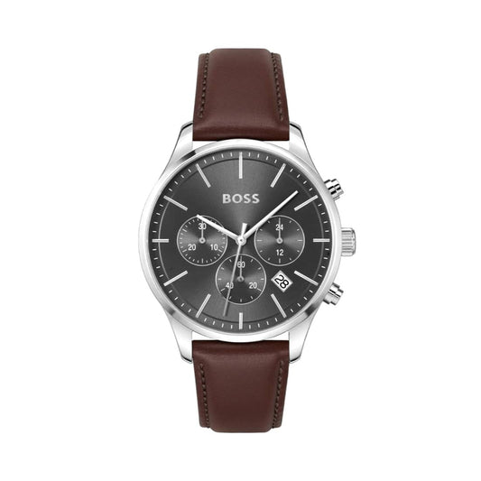 BOSS Watch Avery Brown Leather Strap Chronograph