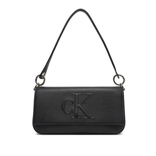 Calvin Klein Jeans Black Bag with Embossed Logo and Sleek Hardware
