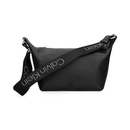 Calvin Klein Black Bag with Embossed Logo and Branded Strap