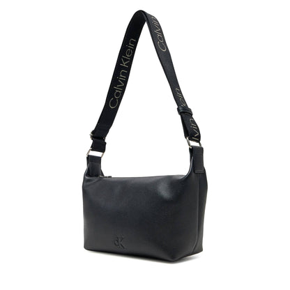 Calvin Klein Black Bag with Embossed Logo and Branded Strap