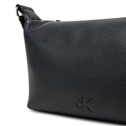 Calvin Klein Black Bag with Embossed Logo and Branded Strap