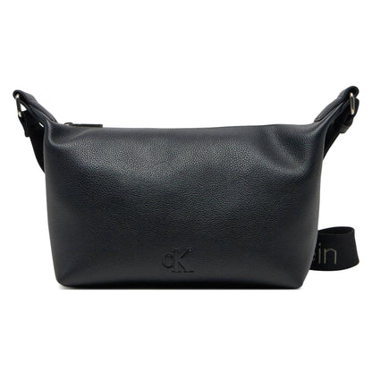 Calvin Klein Black Bag with Embossed Logo and Branded Strap