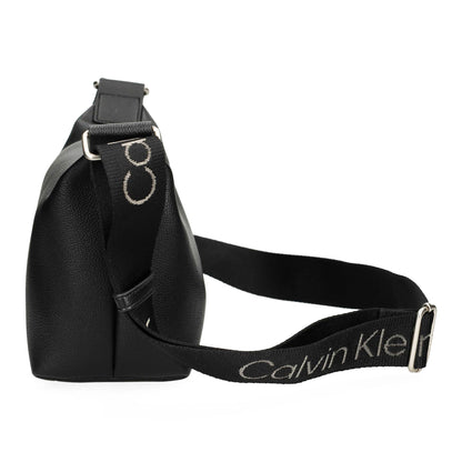 Calvin Klein Black Bag with Embossed Logo and Branded Strap