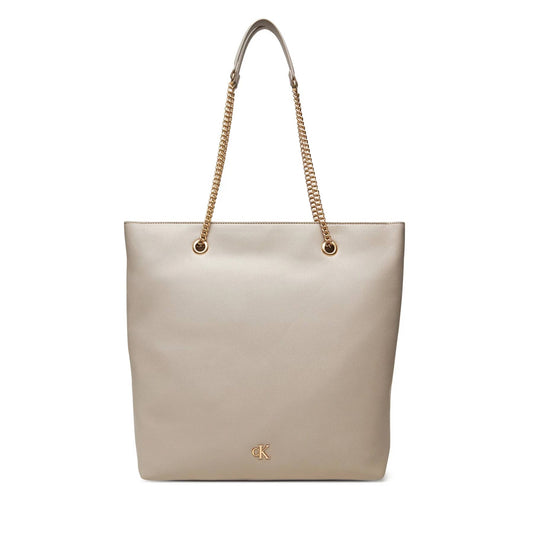 Calvin Klein Beige Chain-Link Tote