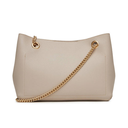 Calvin Klein Beige Elegant Bag with Gold Chain Detail