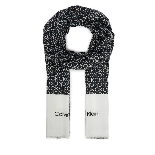 Calvin Klein Black & White Monogram Scarf