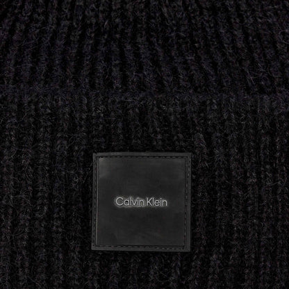 Calvin Klein Black Logo Knit Beanie