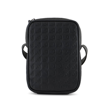 Emporio Armani New Minorca Crossbody Bag in Embossed Calfskin with Logo Pattern