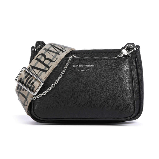 Emporio Armani Dea Shoulder Bag in Black with Signature Strap